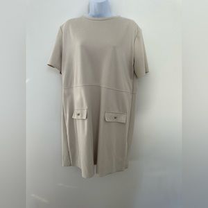 Zara Beige Short Sleeve Dress